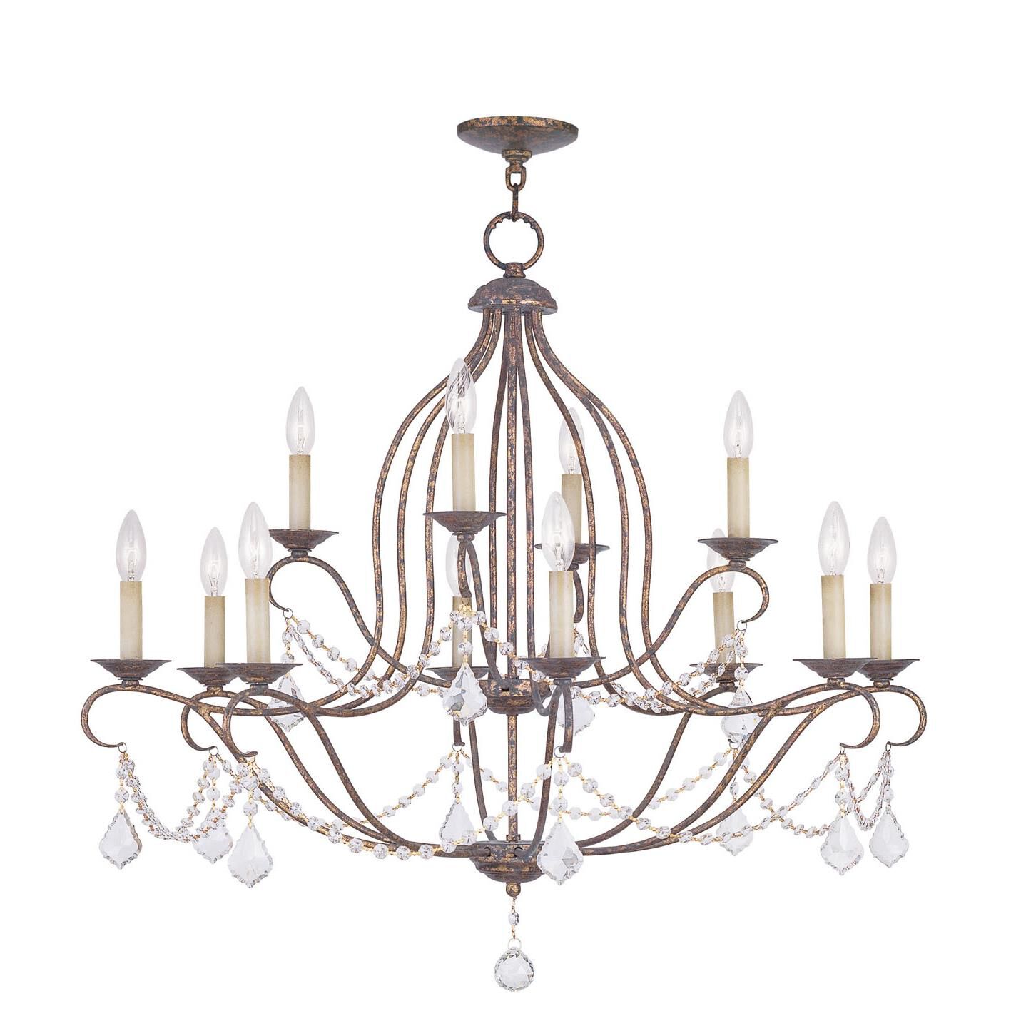Chesterfield 34 Inch 12 Light Chandelier by Livex Lighting
